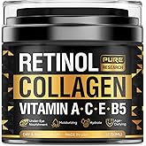 Retinol Face Cream – Natural Anti-Wrinkle Cream – Anti-Aging Facial Moisturizer with Collagen & Hyaluronic Acid - Hydrate, Renew and Protect Your Skin 1.7oz