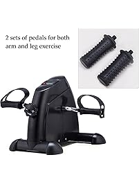 Pinty Mini Exercise Bike Pedal Exerciser Portable Cycle Lightweight with Two Pedals for Legs and Arms Exerciser