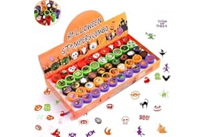 CCINEE 50pcs Halloween Assorted Stamps Cute Cartoon Stamps for Kids' Halloween Party Favors Trick or Treat Goodies Bags Filler