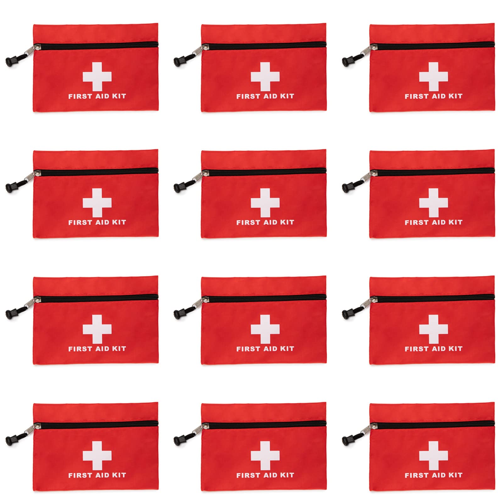 PAXLAMB Red First Aid Bag Empty First Aid Kit Empty First Aid Pouch Small Mini for First Aid Kits Pack Emergency Hiking Backpacking Camping Travel Car Cycling (12)