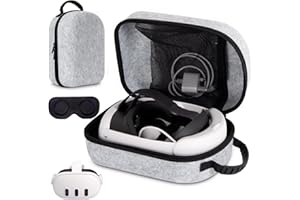 wonlince Hard Carrying Case for Meta Quest 3，Compatible Meta Quest 3 accessory with ELITE headband, touch controller and other accessories，Stylish design for traveling，Grey