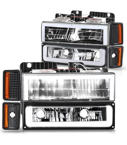 Pair] Factory Style Headlight Mount Brackets Compatible With 88 89 Chevy Gmc C K 1500 2500 3500 Bare Black