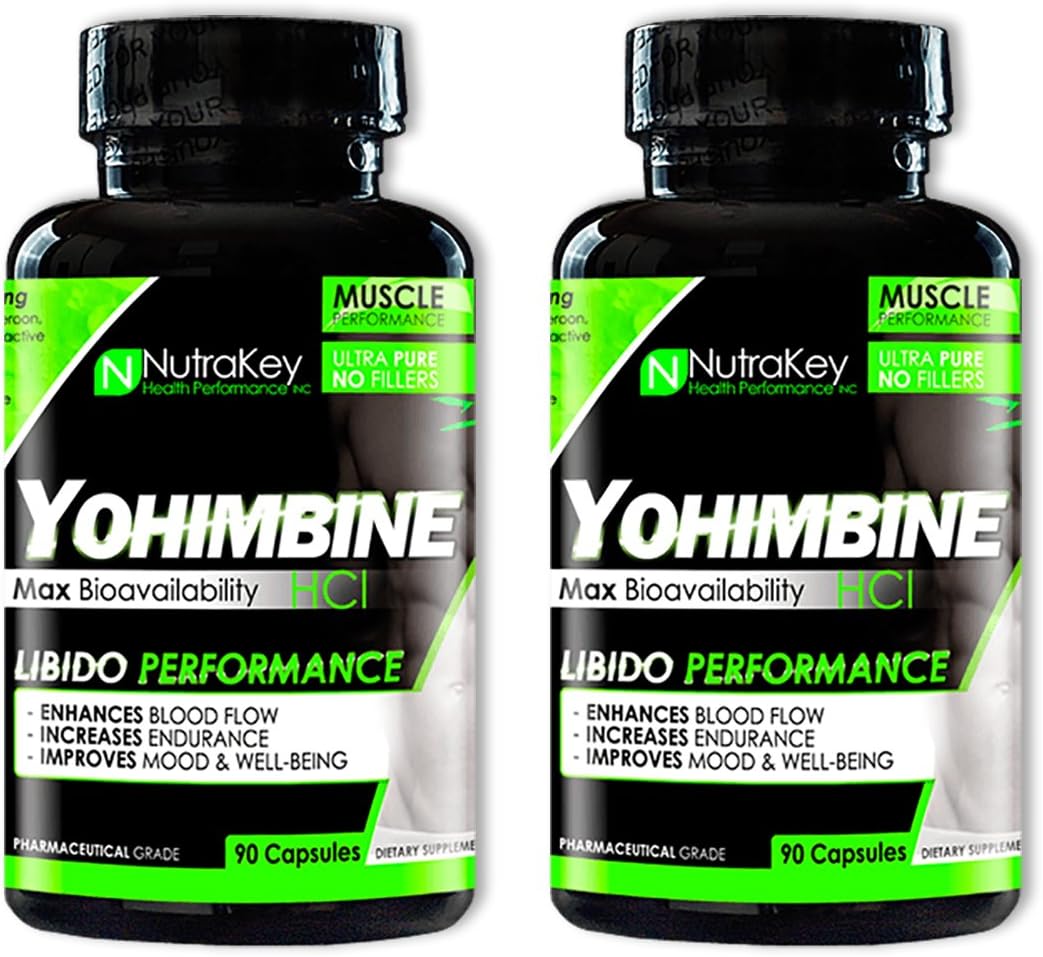 NutraKey Yohimbine HCl 90 Capsules (2 Pack): Health & Personal Care