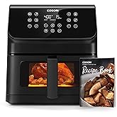 COSORI Clear Window Air Fryer, 6.5 Quart Large Compact Airfryer, 12 One-Touch Savable Custom Functions, Cookbooks and Online 