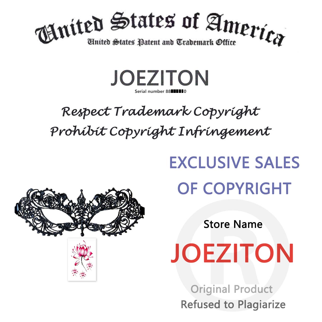 JOEZITON Girl Lady Women\'s Soft Sexy Lace Masquerade Mask