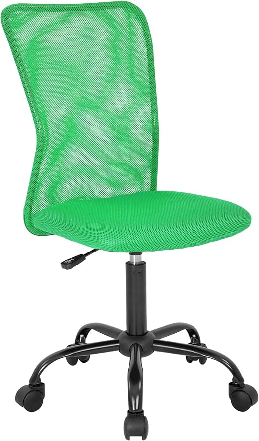 Amazon Com Mesh Office Chair Desk Chair Computer Chair With Ergonomic Lumbar Support Without Arms Adjustable Swivel Rolling Chair For Men Green Furniture Decor