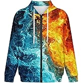 PUNUVOMY Mens Hoodies Zip up Cool 3D Skull Print Hoodie Long Sleeve Casual Sweatshirts with Pocket