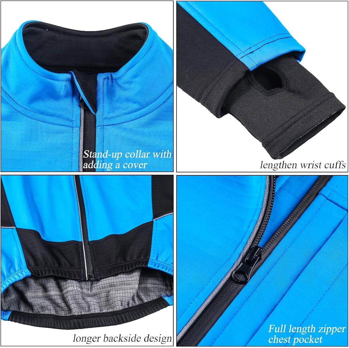 MUCUBAL Men's Cycling Jacket Windproof and Water-Resistant Coat Winter Thermal Breathable Bike Windbreaker: Clothing