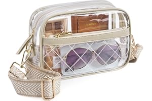 Missnine Clear Bag for Stadium Events Quilted Clear Purse for Women Stadium Approved PVC Crossbody Concert Bag