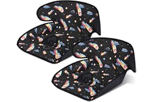 Babenest Car Seat Potty Protector Cover -Waterproof Carseat Training Liner for Baby &Toddler Shower Gift, Dry Piddle Pee Pad with Fun Designs for Strollers & Infant Car Seats (2pcs Meteor-Black)