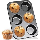 Audingull Jumbo Muffin Pan 6-Cups Cupcake Pan, Premium Large Muffin Tin for Baking, Non-Stick and Thickened Carbon Steel Jumbo Cupcake