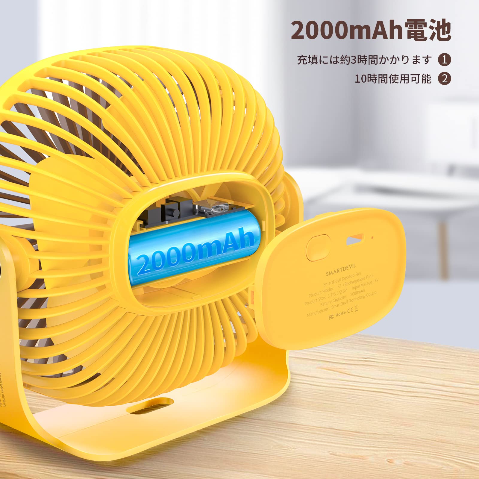 Smartdevil Desktop Fan Mua SmartDevil Desktop Fan, Small, USB Rechargeable Fan, Silent, 360 ...