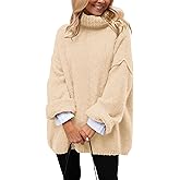 PRETTYGARDEN Oversized Sweaters for Women Chunky Turtleneck Sweater Fall Fashion Clothes Long Sleeve Tops Winter Clothing