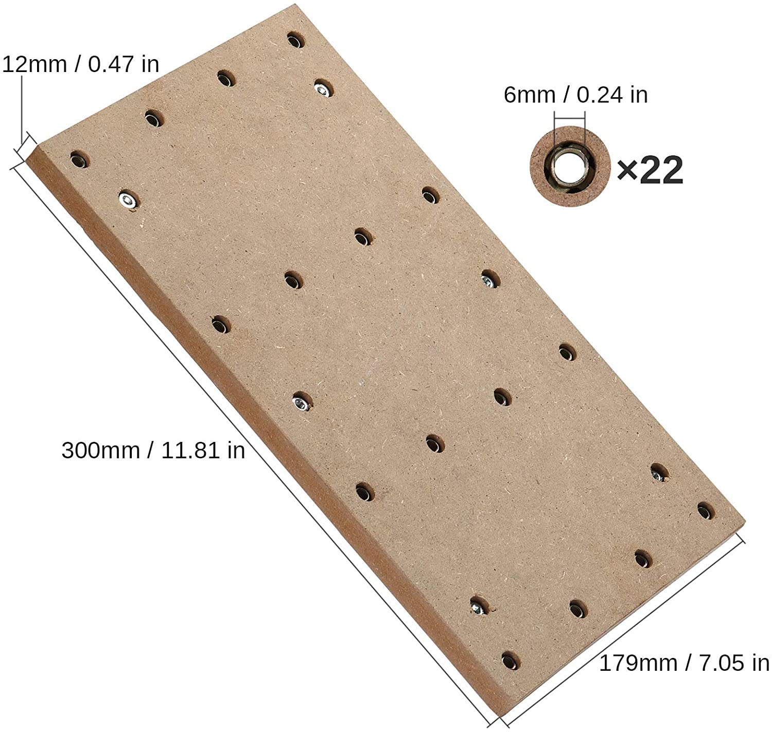 Genmitsu CNC MDF Spoilboard Table for 3018 CNC Router Machine, 30 x 18 x 1.2cm (11-4/5''x 7''x 1/2''), M6 Holes (6mm), Screws and Nuts Included