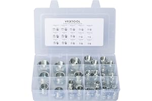 YFIXTOOL O-Ring Face Seal ORFS caps and Plugs kit, 64pcs Flat face ors Hydraulic Plugs and caps Fittings Set with Dash Sizes 