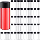 Yinder 100 Pcs Plastic Juice Bottles with Black Lids Sensory Bottles Round Clear Drink Containers Plastic Smoothie Tumble Empty Water Tumble 10 OZ for Storing Juice, Milk, Homemade Beverage (10 oz)