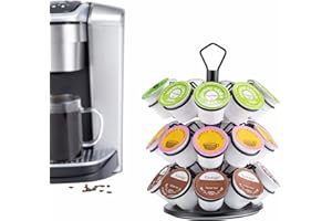 Rice rat K Cup Storage Coffee Capsules Pod Holder Carousel Capsule Display Storage for k cup（27pods-3tiers）