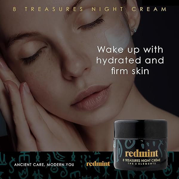 REDMINT NIGHT CREAM ROOTED IN ANCIENT TCM WISDOM | OVERNIGHT FACE CREAM TO HYDRATE AND REVIVE FOR A RADIANT AND HEALTHY-LOOKING SKIN | FOR ALL SKIN TYPES | 30 ML