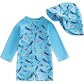 Socutebabe Infant Baby Girl Swimsuit Toddler Girl Rash Guard Baby One Piece Zipper Swimwear Sunsuit Bathing Suit Beachwear