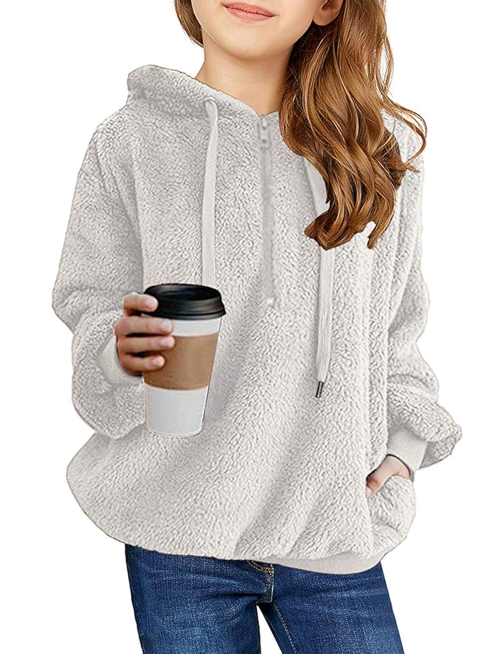 fuzzy pullover jacket