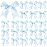 50 Pieces Gift Wrap Bows Premium Satin Ribbon Bows 3.3 Inch Craft Bows for Gift Wrapping DIY Treat Bags Holiday Gifts Bag Party Decorations, Wedding Decor Christmas Birthday Presents (Light Blue)