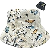 Fishing Bucket Hats Reversible Funny Fishing Hats for Men Embroidery Fisherman Hat Beach Sun Hat Summer Outdoor Unisex