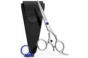 Suvorna Swivel Hair Scissors Professional - Barber Scissors for Hair Cutting - 5.5" J2 420 Japanese Stainless Steel hair cutting scissors for Trimming & Grooming - Hair Shears for Women & Men