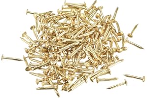 uxcell Small Tiny Nails 1.2x10mm(DXL) for Wooden DIY Decorative Pictures Boxes Household Accessories Brass Tone 200pcs