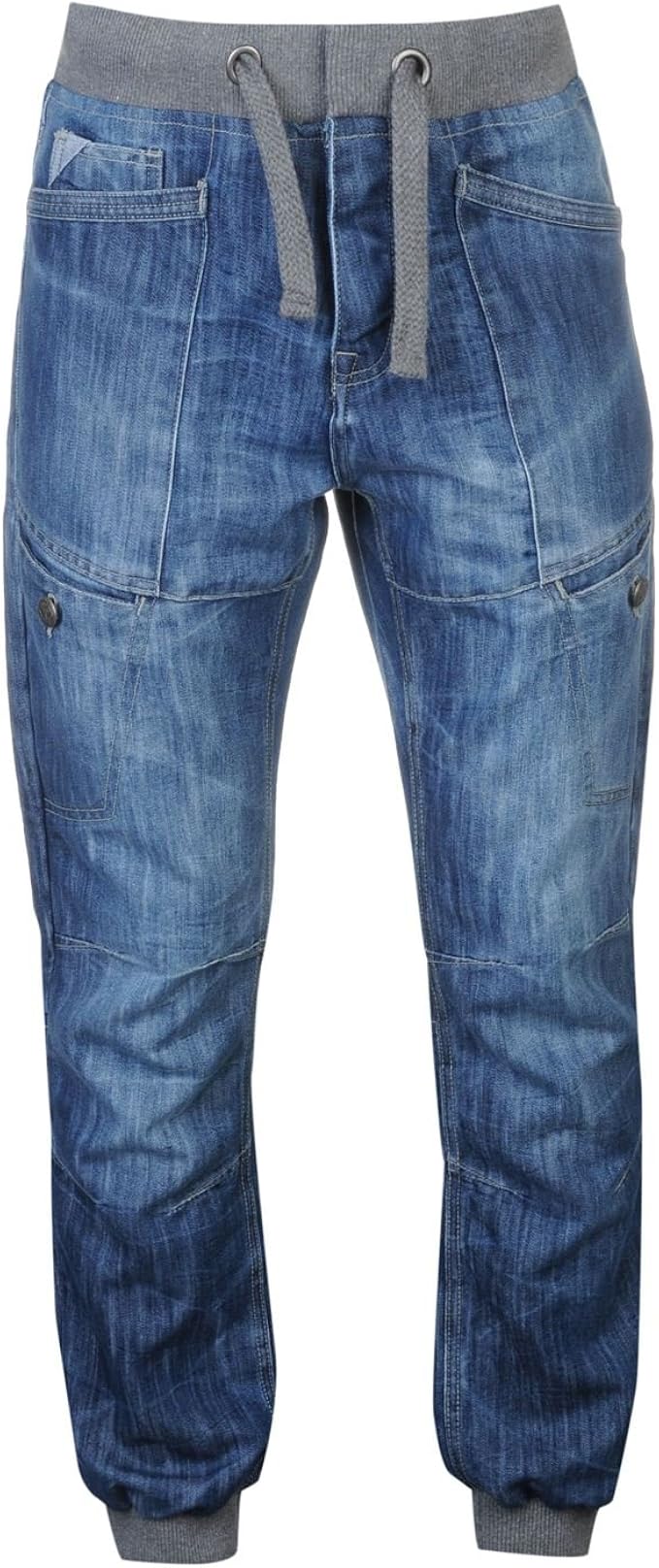 No Fear Mens Cuffed Jeans Jog Pants Trousers Bottoms Tie Amazon.co.uk Clothing