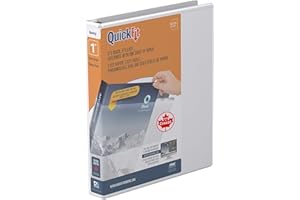 QuickFit Clear-View Binder, 3-Ring Binder, Round Ring, 1 Inch, White
