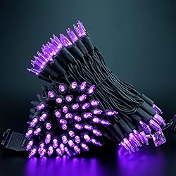 YULETIME 200 Purple LED Christmas Lights with Black
