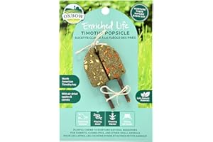 Oxbow Enriched Life Timothy Popsicle, Rabbit Toys, Guinea Pig Toys, Enrichment for Bunny, Guinea Pig, Hamster Stuff, Rabbit, Chinchilla, Made with Timothy Hay, Chinchilla Cage Accessories