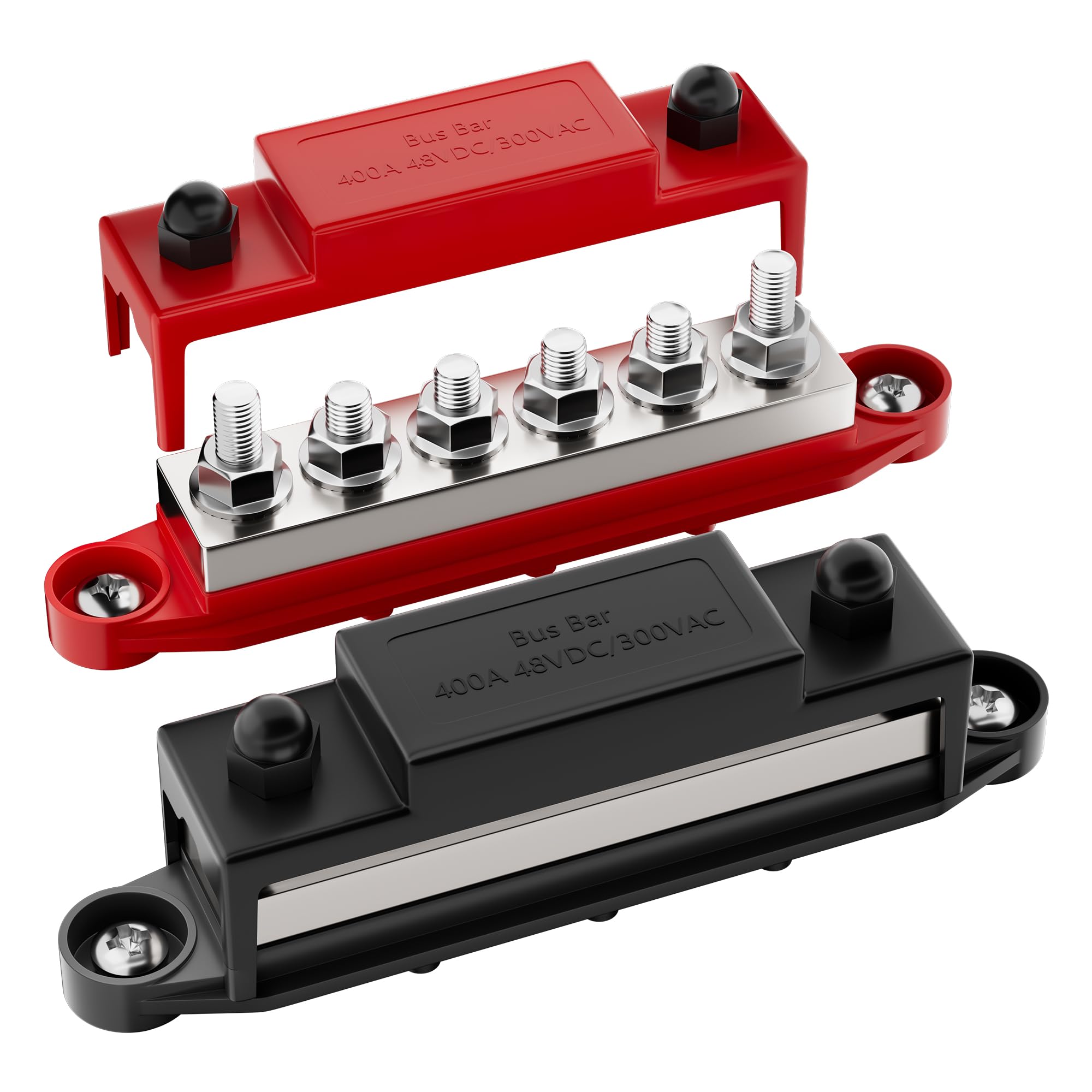 Photo 1 of RVBOATPAT 400A Bus Bar 12V Power Distribution Block 6 x 5/16" (M8) Terminal Studs 12 Volt Marine Bus Bar Positive & Negative for Boat Automotive Solar System