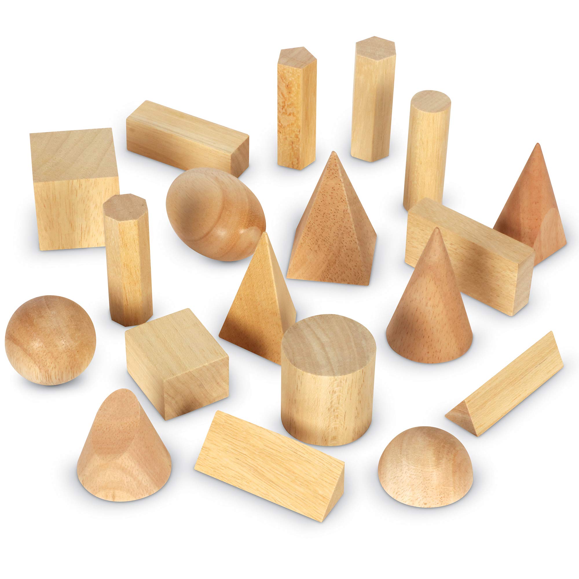 Learning Resources Wooden Geometric Solids (Set of 19)