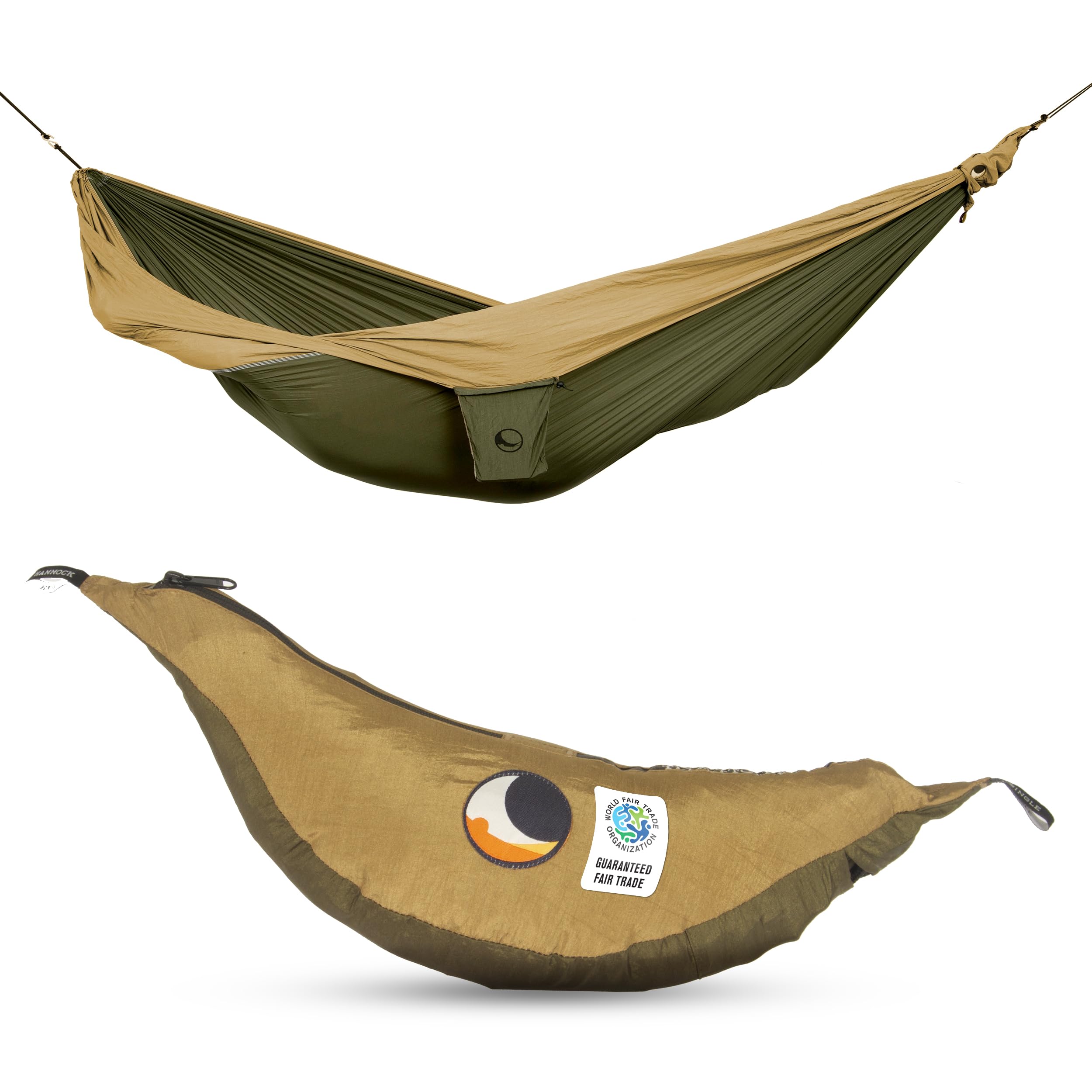 Ticket to the Moon King Size Hammock - Army Green/Brown (2021), (3.2x2m / 10.5x7.55’)