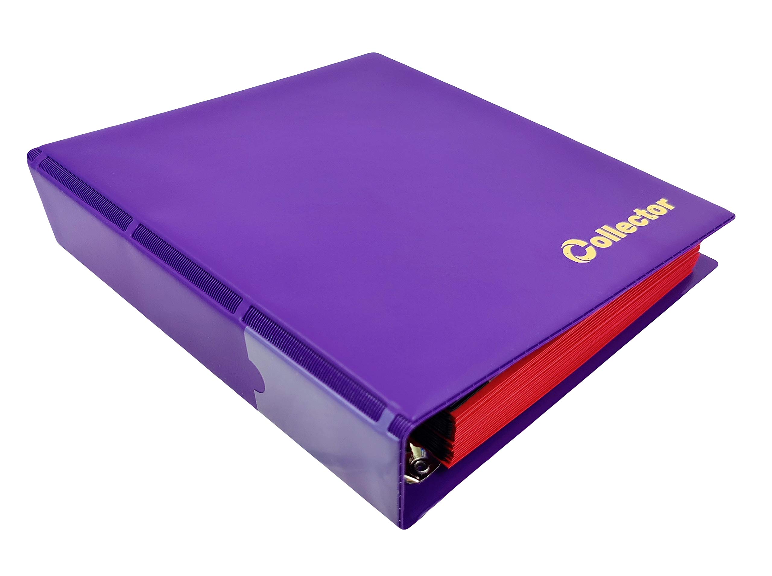 Collector Coin Album for Mix Sizes Coins from Small Till Large Coin - with Pages and red dividers + Index (Album for 221 Coins, Pastel Purple)