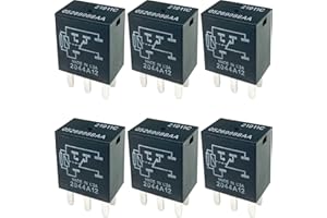 CUTTNELL 6-Pack 21911C 05269988AA Relays 12VDC 10A 5-Pin SPDT Automotive Relay - Compatible with Select Chrysler, Jeep, Dodge Vehicles - Fixes Headlight, Wiper & Dual-Circuit Failures