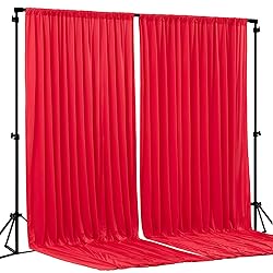 Red Backdrop Curtains 2 Panels-Wrinkle-Free