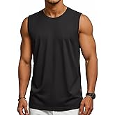 Cotrasen Men's Tank Top UPF 50+ Cotton Sleeveless Shirt Lightweight Casual Gym Workout Shirts Cooling Muscle Tee Shirt