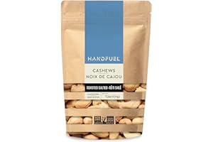 Handfuel 1lbs of Roasted Salted Cashews, 6g of Protein, Nutrient Rich, Gluten Free Sea Salted Nuts, Proudly Canadian Made Cas