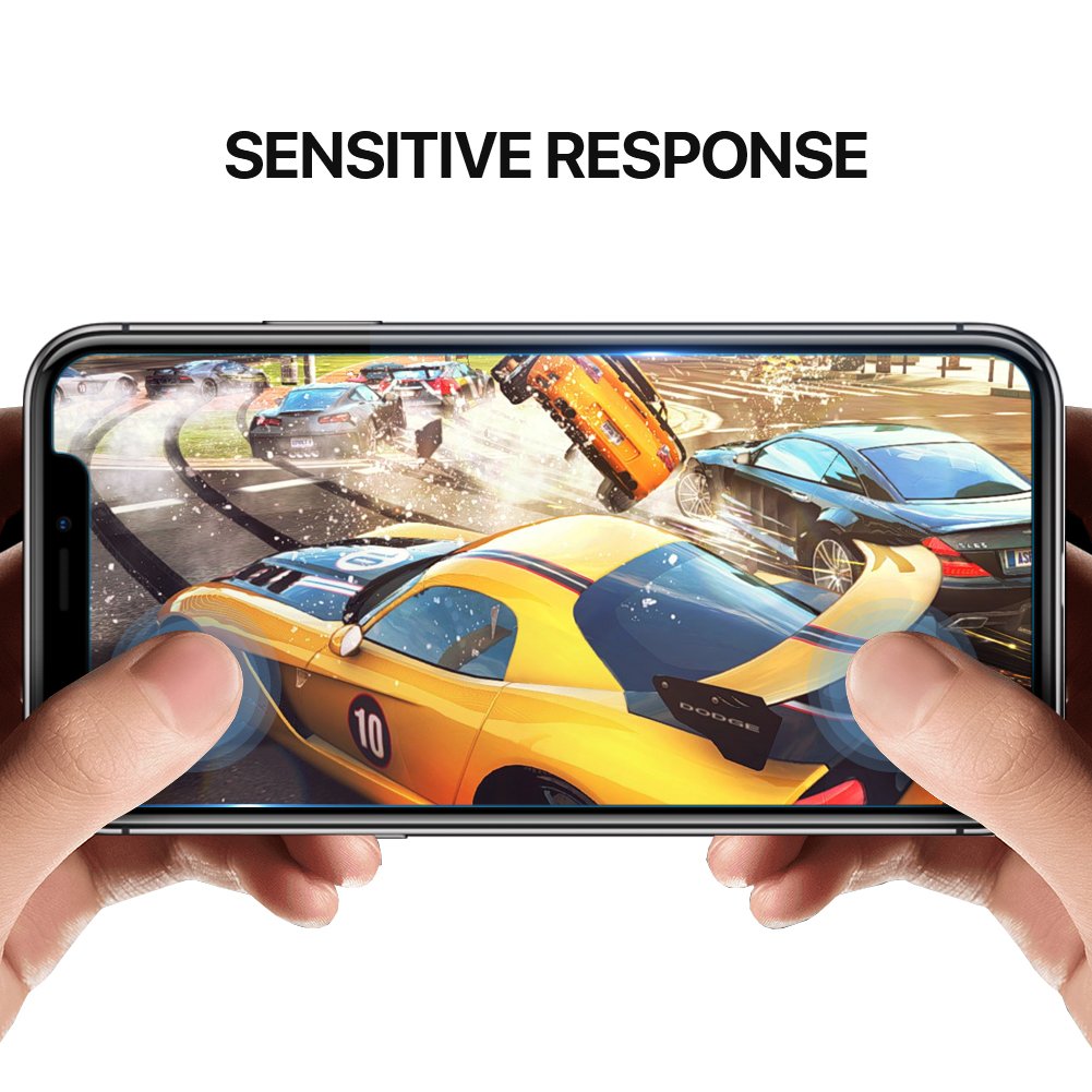 Tembin 2 Pack Clear Tempered Glass Screen Protector for iPhone X Case Friendly 9H Hardness Anti-Oil/Scratch/Fingerprint Screen Film for Apple iPhone X/10