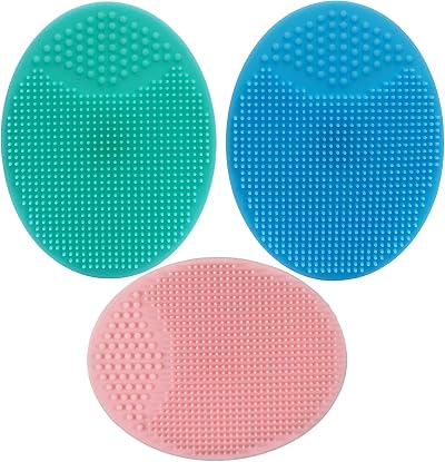 MMSGA Silicone Face Scrubbers Exfoliator Brush 3 Pack Baby Bath Facial Cleansing