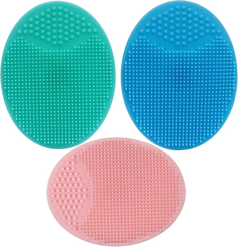 MMSGA Silicone Face Scrubbers Exfoliator Brush 3 Pack Baby Bath Facial Cleansing