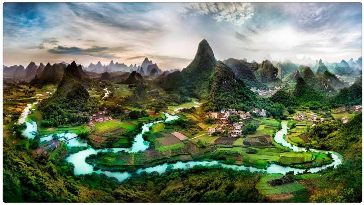 TWYYDP Classic Wooden Puzzle 1000 Pieces China Guilin Landscape Scenery