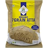 Organic 7 Grain Atta 1Kg/2.2 lb (Wheat, Pearl Millet, Sorghum, Green Mungbean, Barley, Ragi, Soybean) - 24 Mantra Organic