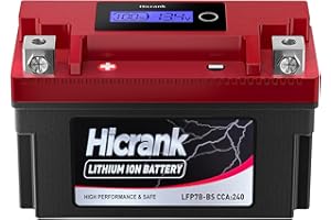 Hicrank YT7B-BS Lithium 12V 4Ah 240CCA LiFePO4 Motorcycle Battery, Powersports Battery for Honda KTM Yamaha Harely, Fit ATV, UTV, Scooter, Motocross, Lawn Mower, Jet Ski, Motorboat