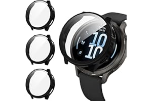 Suoman 3 Pack Case for Garmin Venu 4 45mm Screen Protector, All-Around Protective PC Cover Tempered Glass Screen Protector Ca