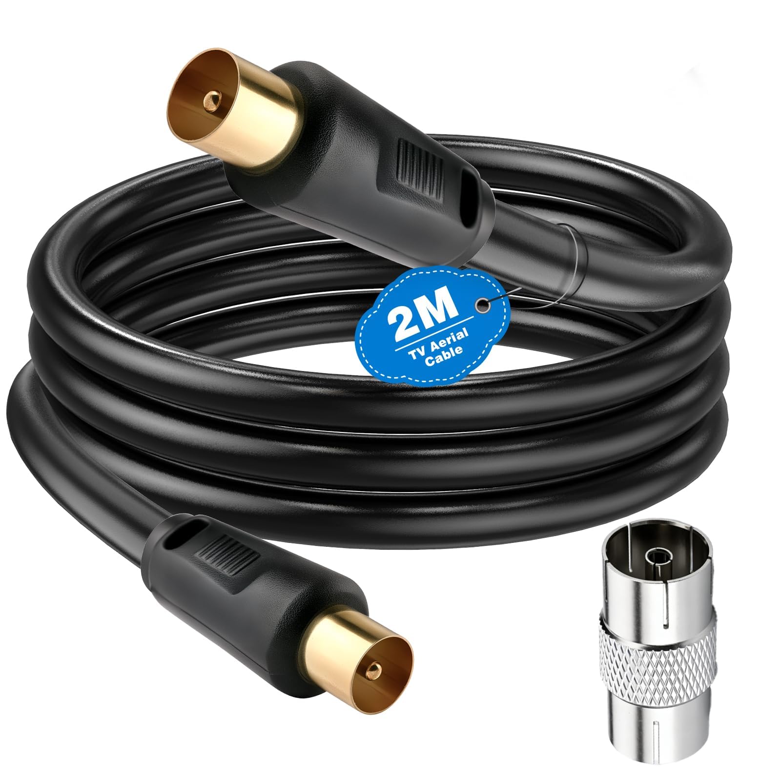 Ancable TV Aerial Cable with Coaxial Ada...