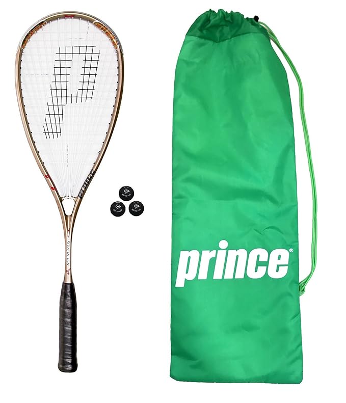 Prince TT Sovereign Squash Racket + 3 Dunlop Pro Squash Balls Amazon