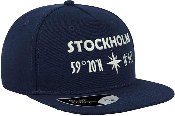 Stockholm Sweden Vintage Baseball Cap Blau - Crab Meat Design Unisex | Verstellbare Baumwoll Cap
